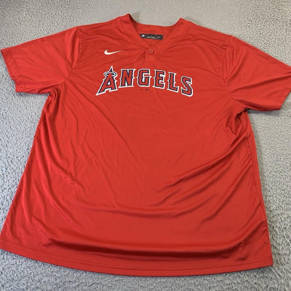 Nike Los Angeles Angels Shirt Jersey Mens XL Red Home Dri-Fit Baseball Team MLB